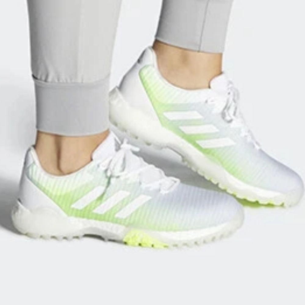 adidas Boost CodeChaos Golf Cleats Womens Shoe Size-9.5 Signal Green Gray EE9336